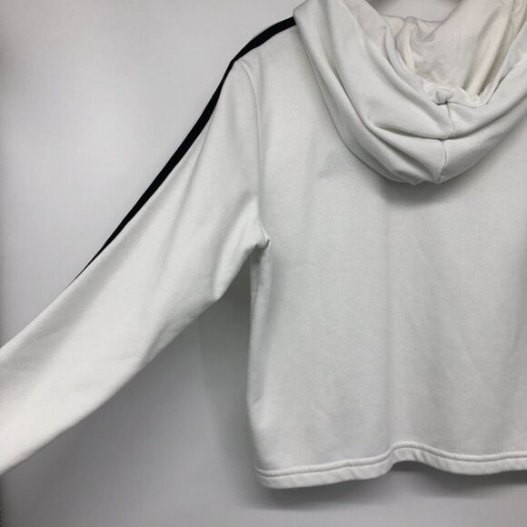 adidas White Essentials 3-stripes French Terry Crop Hoodie size S - Picture 12 of 16